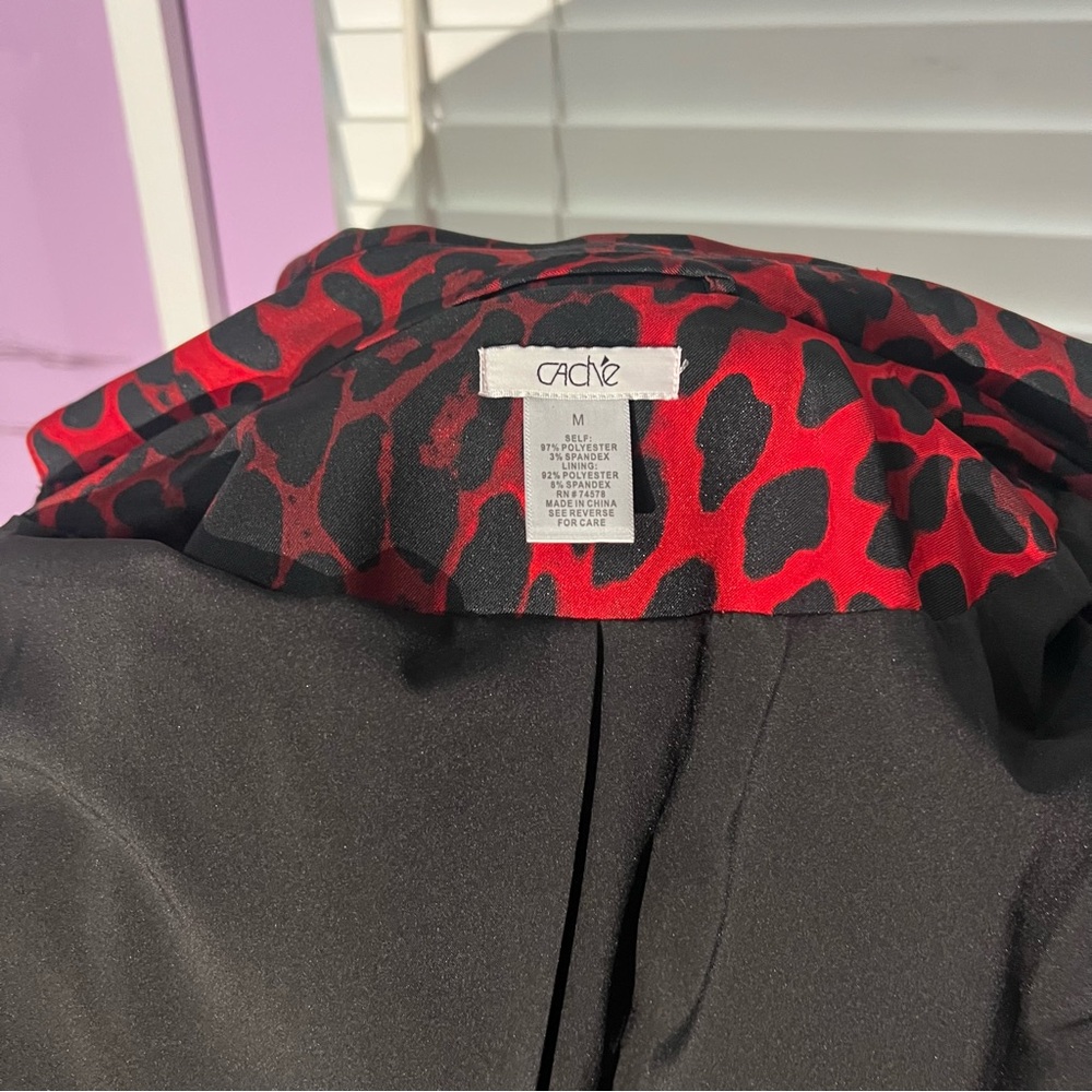 Cache Red Leopard 🐆 Belted Trench and Sleeveless Pencil Dress - Picture 3 of 7